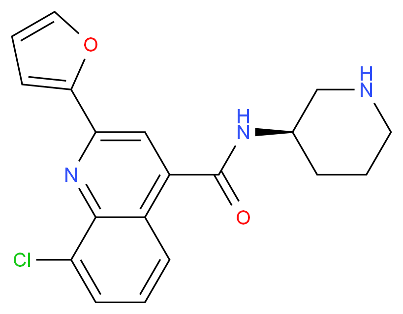 8-chloro-2-(2-furyl)-N-[(3R)-3-piperidinyl]-4-quinolinecarboxamide_分子结构_CAS_)