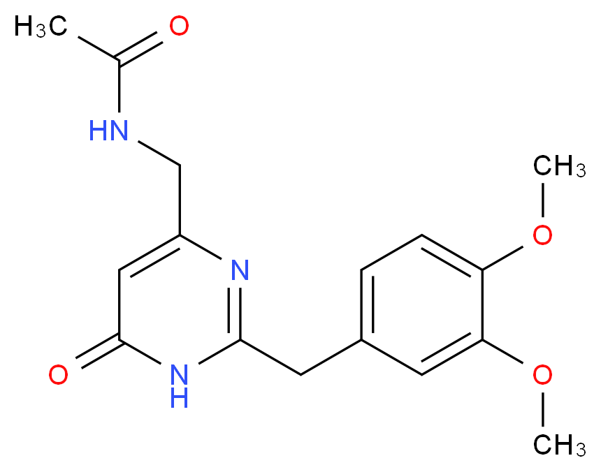 N-{[2-(3,4-dimethoxybenzyl)-6-oxo-1,6-dihydropyrimidin-4-yl]methyl}acetamide_分子结构_CAS_)