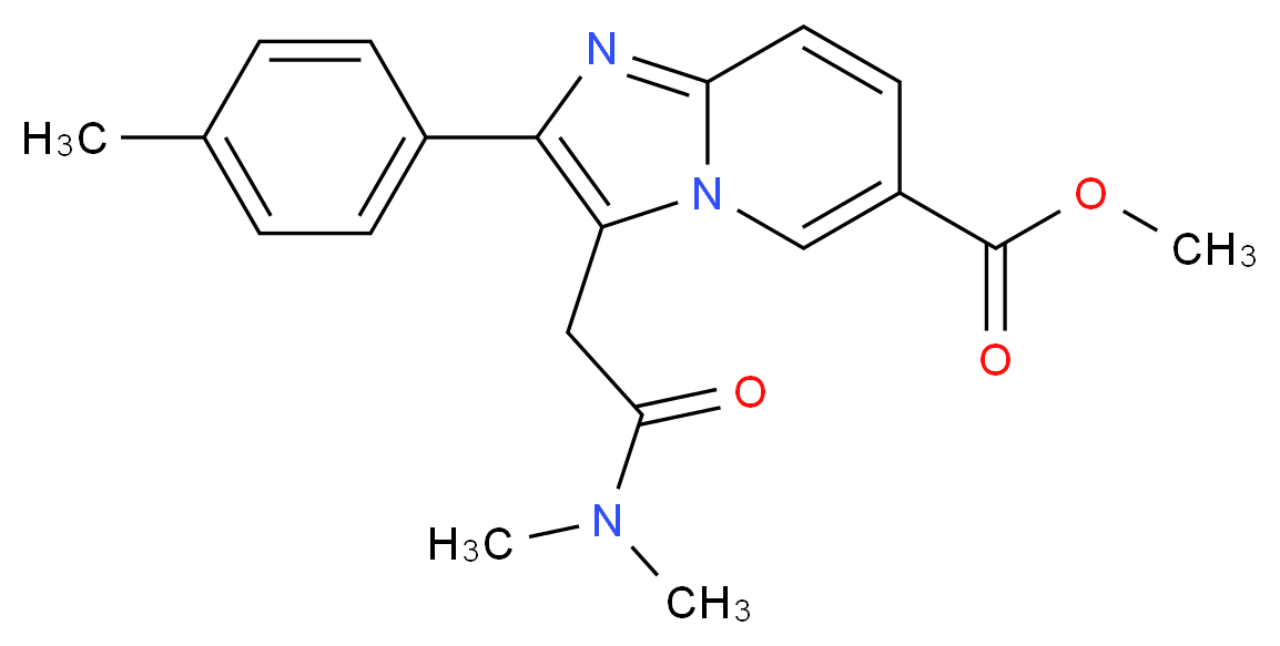 methyl 3-[(dimethylcarbamoyl)methyl]-2-(4-methylphenyl)imidazo[1,2-a]pyridine-6-carboxylate_分子结构_CAS_917252-81-4