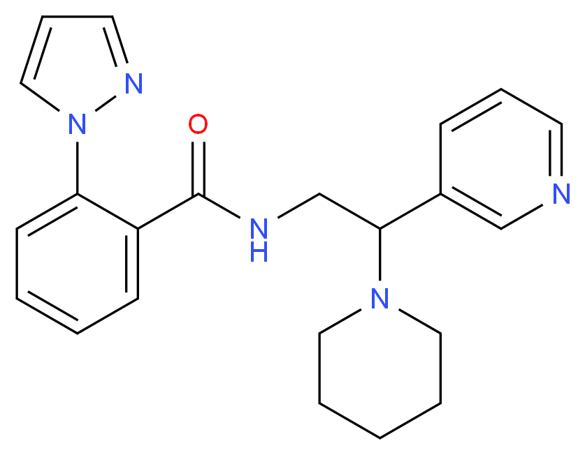 N-(2-piperidin-1-yl-2-pyridin-3-ylethyl)-2-(1H-pyrazol-1-yl)benzamide_分子结构_CAS_)