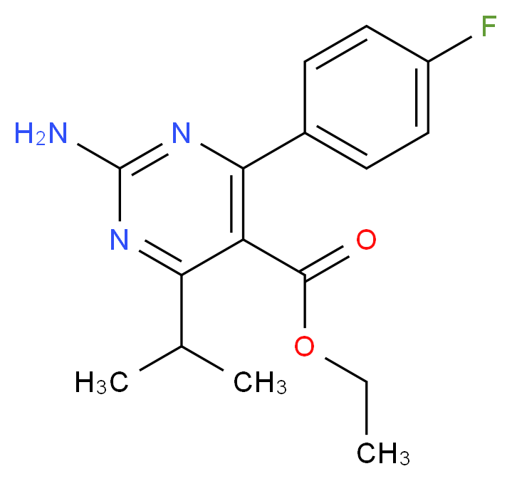 Ethyl 4-(4-Fluorophenyl)-6-isopropyl-2-amino-pyrimidine-5-carboxylate_分子结构_CAS_712320-67-7)