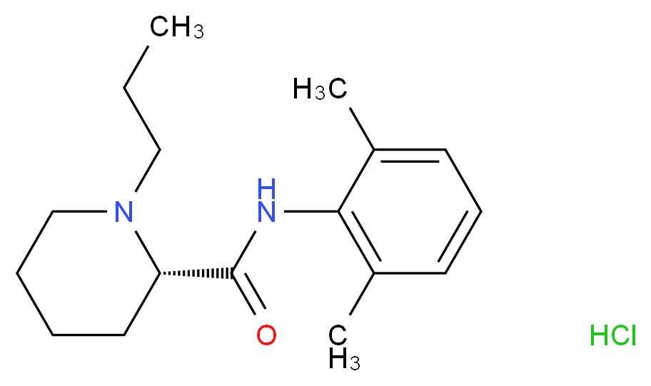 (2S)-N-(2,6-dimethylphenyl)-1-propylpiperidine-2-carboxamide hydrochloride_分子结构_CAS_98717-15-8