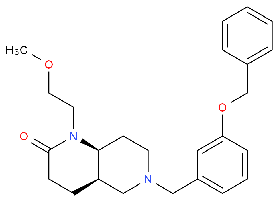 (4aR*,8aS*)-6-[3-(benzyloxy)benzyl]-1-(2-methoxyethyl)octahydro-1,6-naphthyridin-2(1H)-one_分子结构_CAS_)