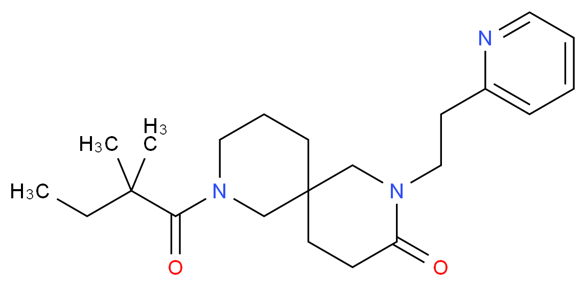 8-(2,2-dimethylbutanoyl)-2-[2-(2-pyridinyl)ethyl]-2,8-diazaspiro[5.5]undecan-3-one_分子结构_CAS_)