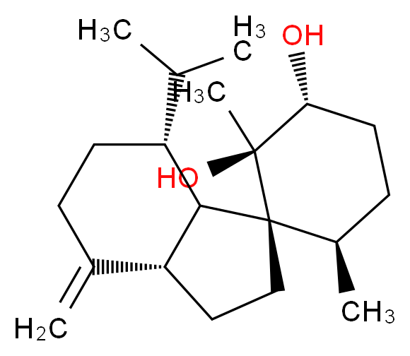 (1R,2R,3R,3'aS,6R,7'R,7'aR)-2,6-dimethyl-4'-methylidene-7'-(propan-2-yl)-octahydrospiro[cyclohexane-1,1'-indene]-2,3-diol_分子结构_CAS_916236-79-8