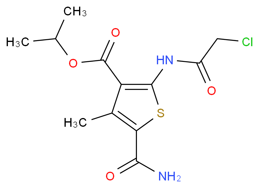 Isopropyl 5-(aminocarbonyl)-2-[(chloroacetyl)-amino]-4-methylthiophene-3-carboxylate_分子结构_CAS_)