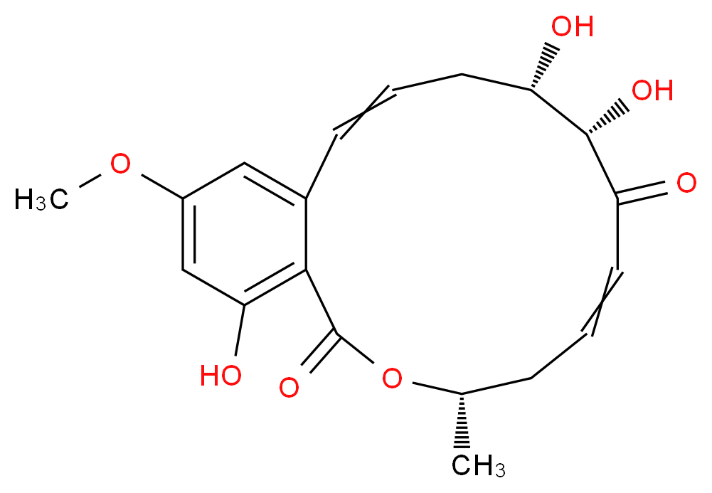 (3S,8S,9S)-8,9,16-trihydroxy-14-methoxy-3-methyl-3,4,7,8,9,10-hexahydro-1H-2-benzoxacyclotetradecine-1,7-dione_分子结构_CAS_253863-19-3