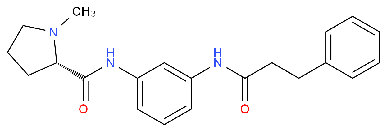 (2S)-1-methyl-N-{3-[(3-phenylpropanoyl)amino]phenyl}pyrrolidine-2-carboxamide_分子结构_CAS_)
