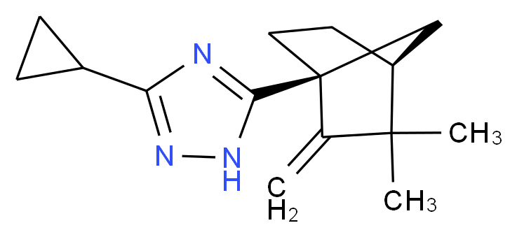3-cyclopropyl-5-[(1S*,4S*)-3,3-dimethyl-2-methylenebicyclo[2.2.1]hept-1-yl]-1H-1,2,4-triazole_分子结构_CAS_)
