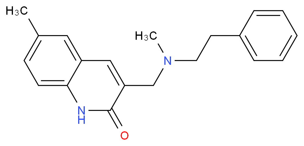 6-methyl-3-{[methyl(2-phenylethyl)amino]methyl}quinolin-2(1H)-one_分子结构_CAS_)