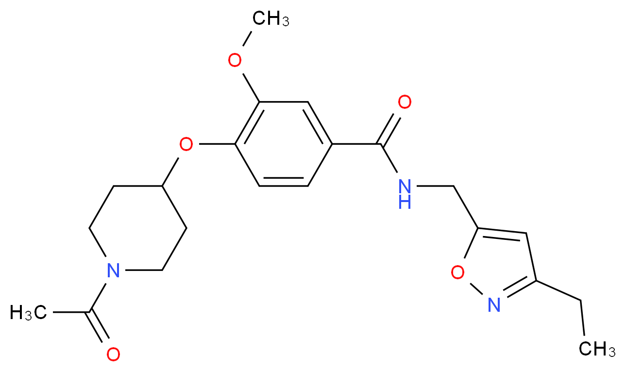 4-[(1-acetyl-4-piperidinyl)oxy]-N-[(3-ethyl-5-isoxazolyl)methyl]-3-methoxybenzamide_分子结构_CAS_)