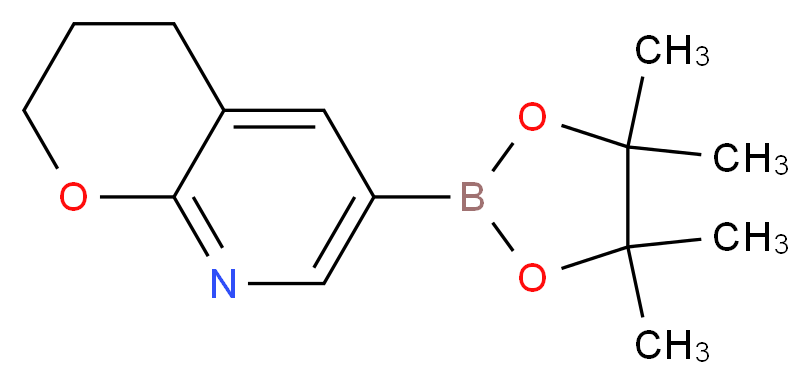 6-(tetramethyl-1,3,2-dioxaborolan-2-yl)-2H,3H,4H-pyrano[2,3-b]pyridine_分子结构_CAS_1222533-93-8