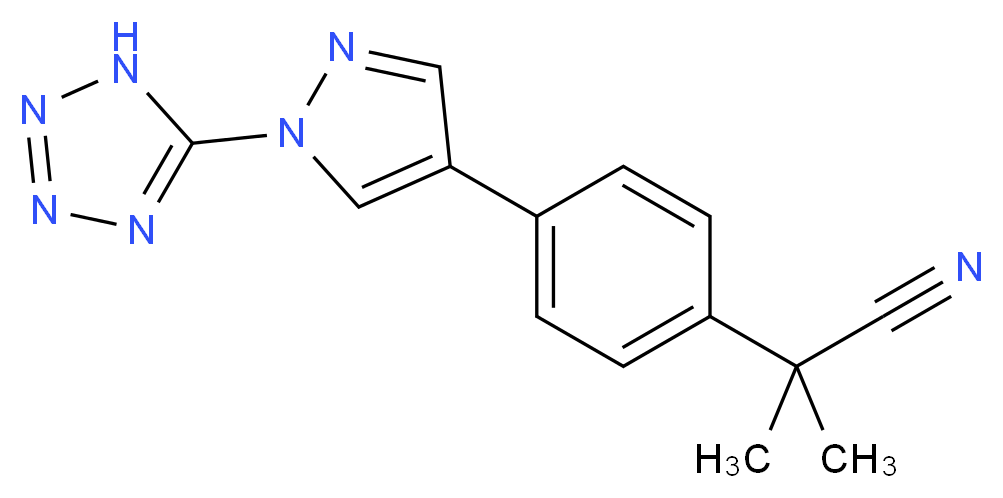 2-methyl-2-{4-[1-(1H-tetrazol-5-yl)-1H-pyrazol-4-yl]phenyl}propanenitrile_分子结构_CAS_)