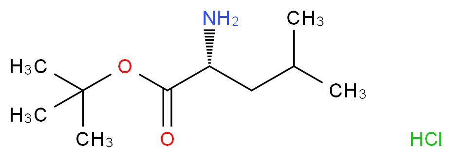 tert-butyl (2R)-2-amino-4-methylpentanoate hydrochloride_分子结构_CAS_)