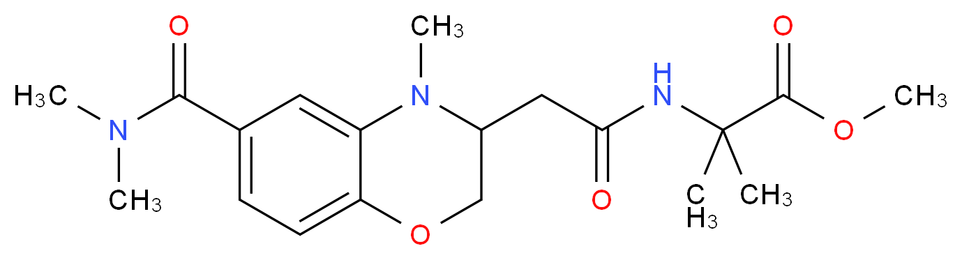 methyl 2-[({6-[(dimethylamino)carbonyl]-4-methyl-3,4-dihydro-2H-1,4-benzoxazin-3-yl}acetyl)amino]-2-methylpropanoate_分子结构_CAS_)