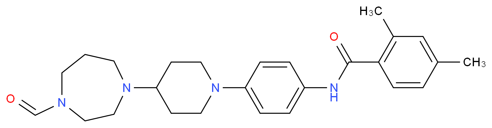 N-{4-[4-(4-formyl-1,4-diazepan-1-yl)-1-piperidinyl]phenyl}-2,4-dimethylbenzamide_分子结构_CAS_)