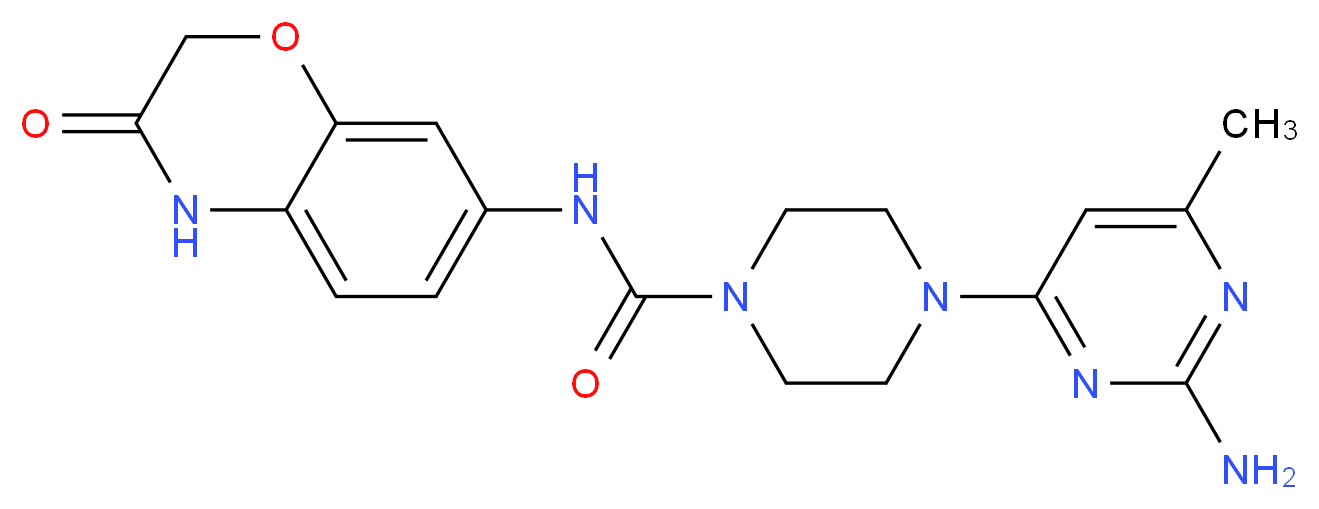4-(2-amino-6-methylpyrimidin-4-yl)-N-(3-oxo-3,4-dihydro-2H-1,4-benzoxazin-7-yl)piperazine-1-carboxamide_分子结构_CAS_)