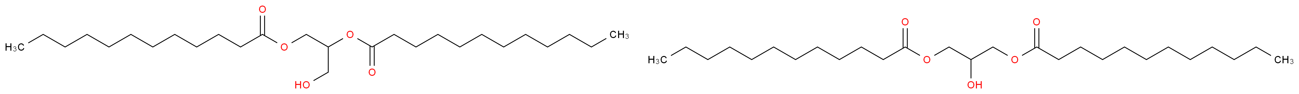 1-(dodecanoyloxy)-3-hydroxypropan-2-yl dodecanoate 3-(dodecanoyloxy)-2-hydroxypropyl dodecanoate_分子结构_CAS_27638-00-2