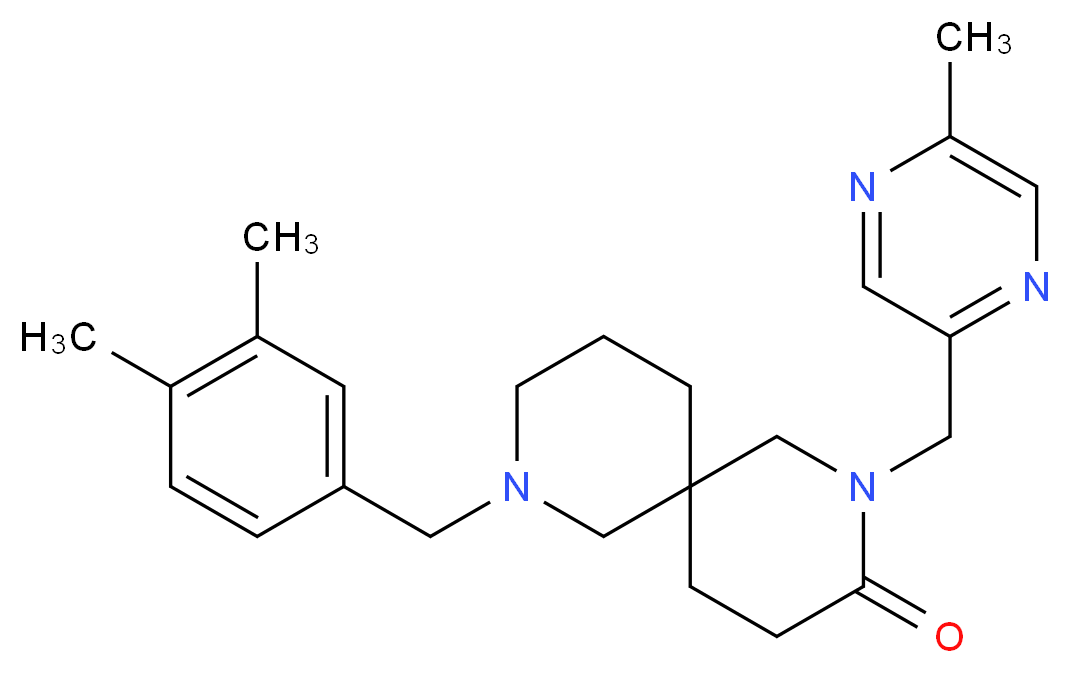8-(3,4-dimethylbenzyl)-2-[(5-methylpyrazin-2-yl)methyl]-2,8-diazaspiro[5.5]undecan-3-one_分子结构_CAS_)