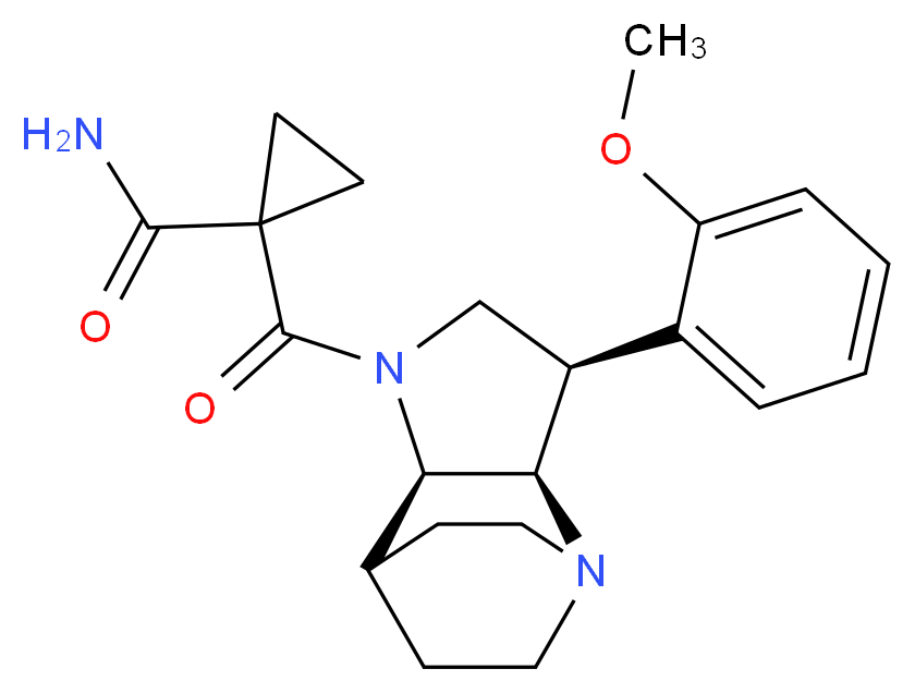 1-{[(3R*,3aR*,7aR*)-3-(2-methoxyphenyl)hexahydro-4,7-ethanopyrrolo[3,2-b]pyridin-1(2H)-yl]carbonyl}cyclopropanecarboxamide_分子结构_CAS_)