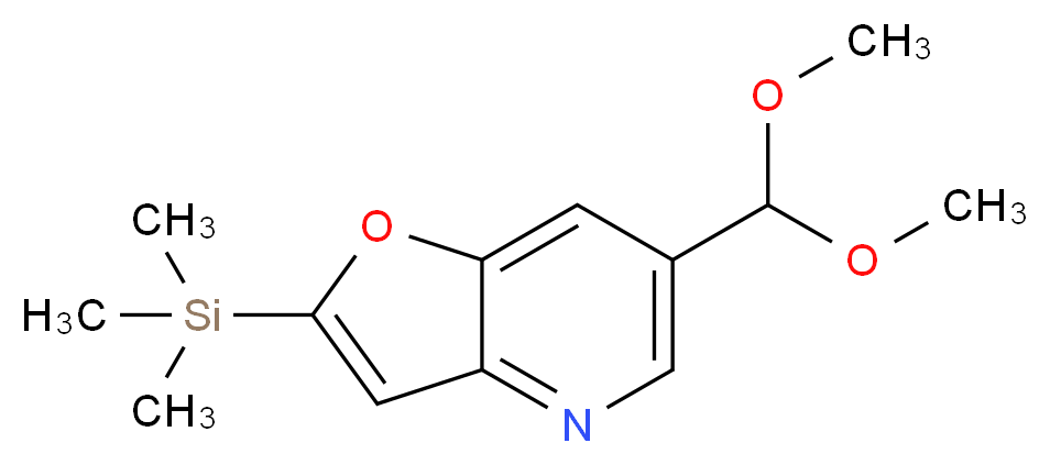 6-(dimethoxymethyl)-2-(trimethylsilyl)furo[3,2-b]pyridine_分子结构_CAS_1186310-76-8