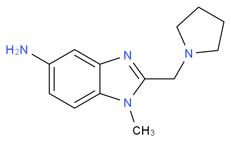 1-methyl-2-(pyrrolidin-1-ylmethyl)-1H-benzo[d]imidazol-5-amine_分子结构_CAS_)