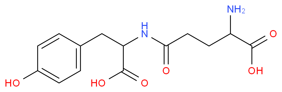 2-amino-4-{[1-carboxy-2-(4-hydroxyphenyl)ethyl]carbamoyl}butanoic acid_分子结构_CAS_7432-23-7
