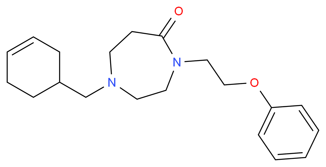 1-(3-cyclohexen-1-ylmethyl)-4-(2-phenoxyethyl)-1,4-diazepan-5-one_分子结构_CAS_)