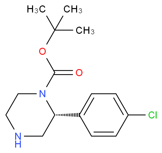 (R)-2-(4-CHLORO-PHENYL)-PIPERAZINE-1-CARBOXYLIC ACID TERT-BUTYL ESTER_分子结构_CAS_)