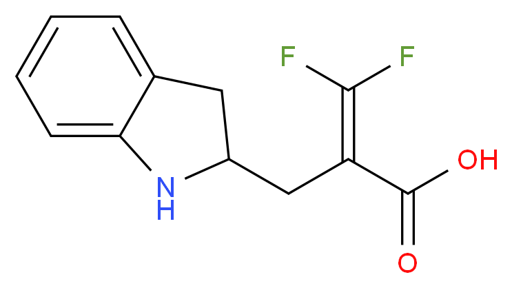 2-(2,3-dihydro-1H-indol-2-ylmethyl)-3,3-difluoroprop-2-enoic acid_分子结构_CAS_870703-88-1