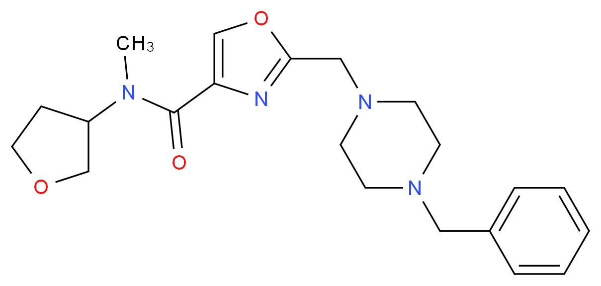 2-[(4-benzyl-1-piperazinyl)methyl]-N-methyl-N-(tetrahydro-3-furanyl)-1,3-oxazole-4-carboxamide_分子结构_CAS_)