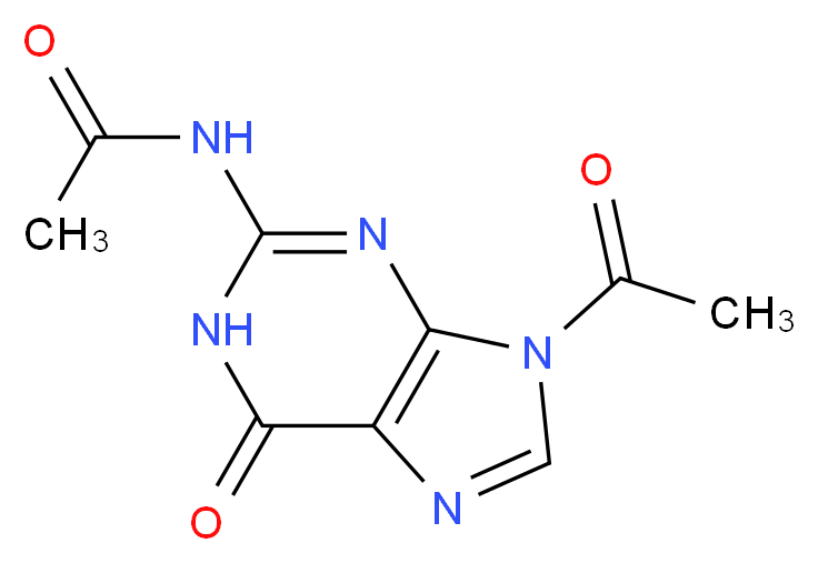 N-(9-acetyl-6-oxo-6,9-dihydro-1H-purin-2-yl)acetamide_分子结构_CAS_141979-56-8