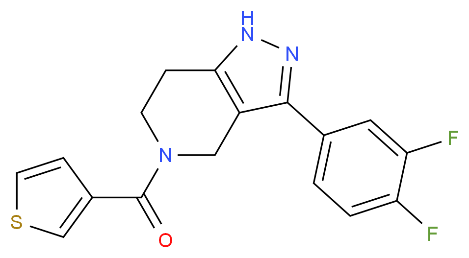 3-(3,4-difluorophenyl)-5-(3-thienylcarbonyl)-4,5,6,7-tetrahydro-1H-pyrazolo[4,3-c]pyridine_分子结构_CAS_)
