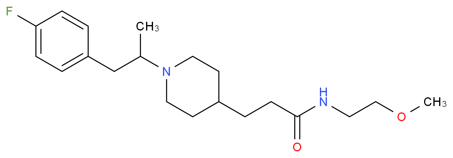 3-{1-[2-(4-fluorophenyl)-1-methylethyl]-4-piperidinyl}-N-(2-methoxyethyl)propanamide_分子结构_CAS_)