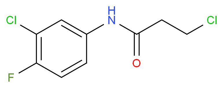 3-chloro-N-(3-chloro-4-fluorophenyl)propanamide_分子结构_CAS_131605-66-8