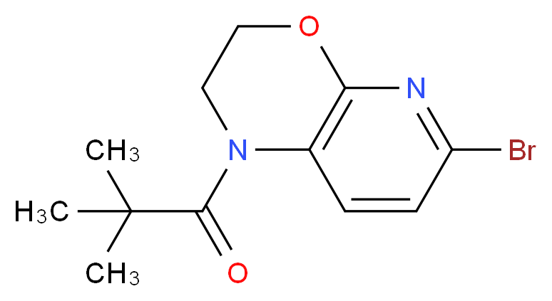 1-{6-bromo-1H,2H,3H-pyrido[2,3-b][1,4]oxazin-1-yl}-2,2-dimethylpropan-1-one_分子结构_CAS_1228666-49-6