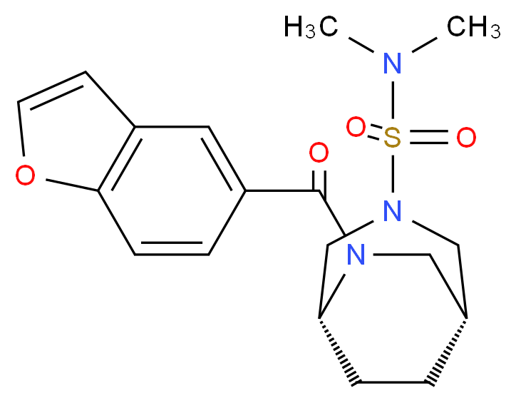 (1R*,5R*)-6-(1-benzofuran-5-ylcarbonyl)-N,N-dimethyl-3,6-diazabicyclo[3.2.2]nonane-3-sulfonamide_分子结构_CAS_)