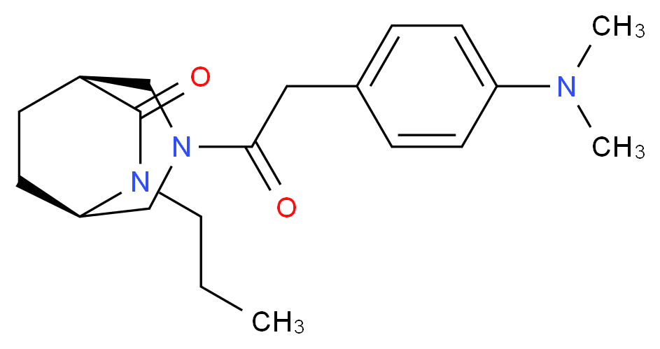 (1S*,5R*)-3-{[4-(dimethylamino)phenyl]acetyl}-6-propyl-3,6-diazabicyclo[3.2.2]nonan-7-one_分子结构_CAS_)