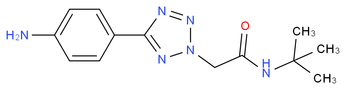 2-[5-(4-aminophenyl)-2H-1,2,3,4-tetrazol-2-yl]-N-tert-butylacetamide_分子结构_CAS_436092-97-6