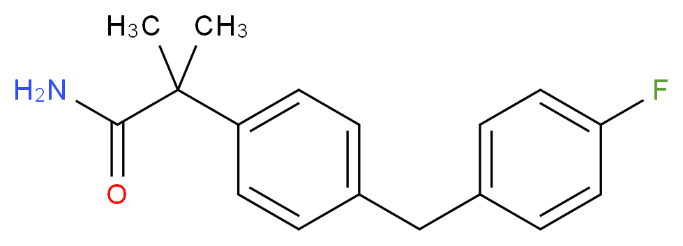 2-[4-(4-fluorobenzyl)phenyl]-2-methylpropanamide_分子结构_CAS_)