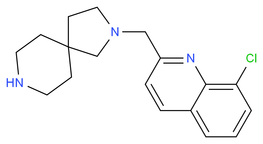 8-chloro-2-(2,8-diazaspiro[4.5]dec-2-ylmethyl)quinoline_分子结构_CAS_)