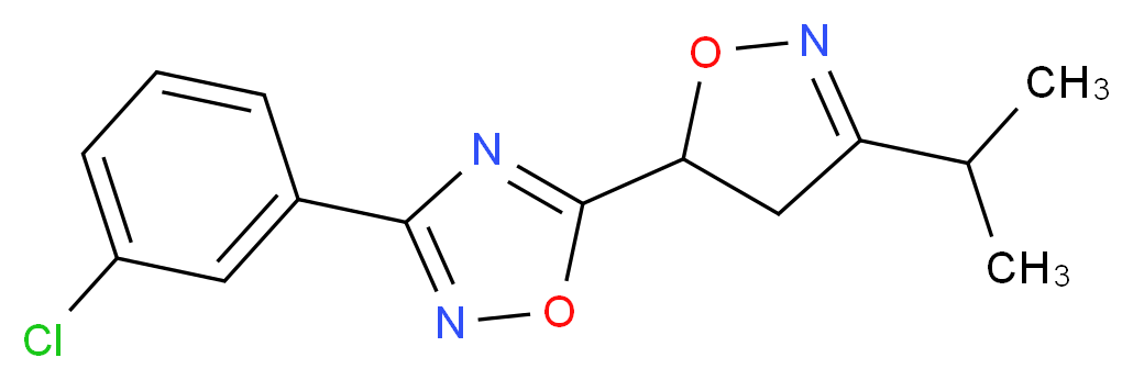 3-(3-chlorophenyl)-5-(3-isopropyl-4,5-dihydro-5-isoxazolyl)-1,2,4-oxadiazole_分子结构_CAS_)