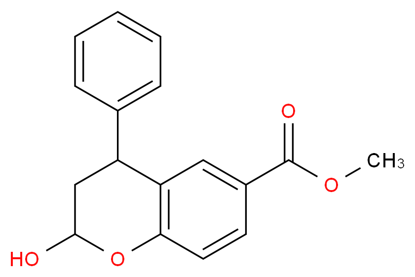 2-Hydroxy-4-phenyl-6-methoxycarbonyl-2,3-dihydrobenzopyran (Mixture of Diastereomers)_分子结构_CAS_380636-44-2)