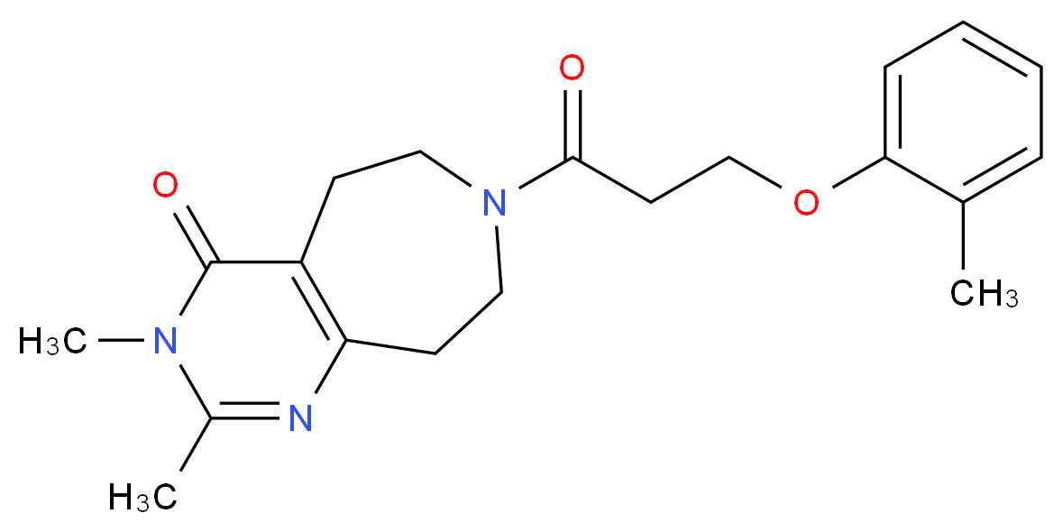 2,3-dimethyl-7-[3-(2-methylphenoxy)propanoyl]-3,5,6,7,8,9-hexahydro-4H-pyrimido[4,5-d]azepin-4-one_分子结构_CAS_)
