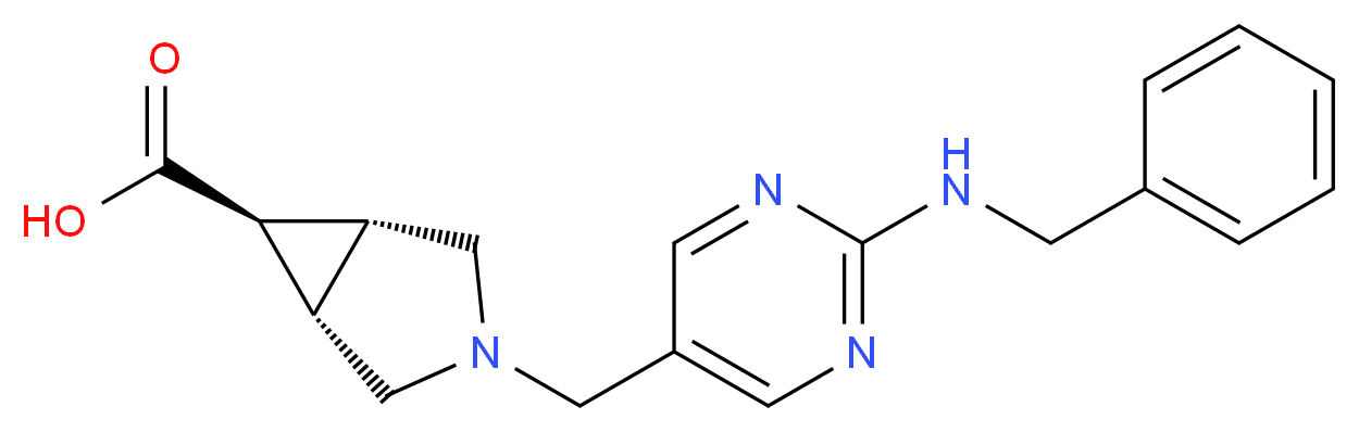 (1R*,5S*,6r)-3-{[2-(benzylamino)pyrimidin-5-yl]methyl}-3-azabicyclo[3.1.0]hexane-6-carboxylic acid_分子结构_CAS_)