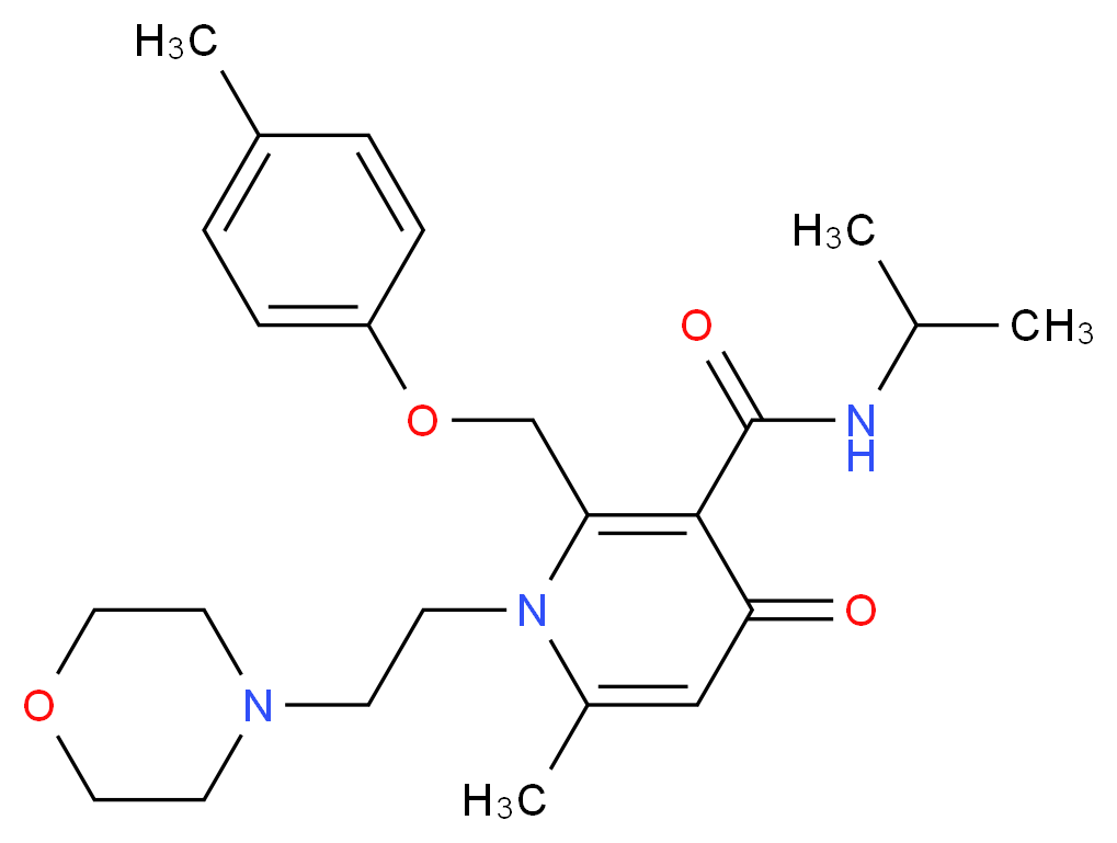 N-isopropyl-6-methyl-2-[(4-methylphenoxy)methyl]-1-[2-(4-morpholinyl)ethyl]-4-oxo-1,4-dihydro-3-pyridinecarboxamide_分子结构_CAS_)