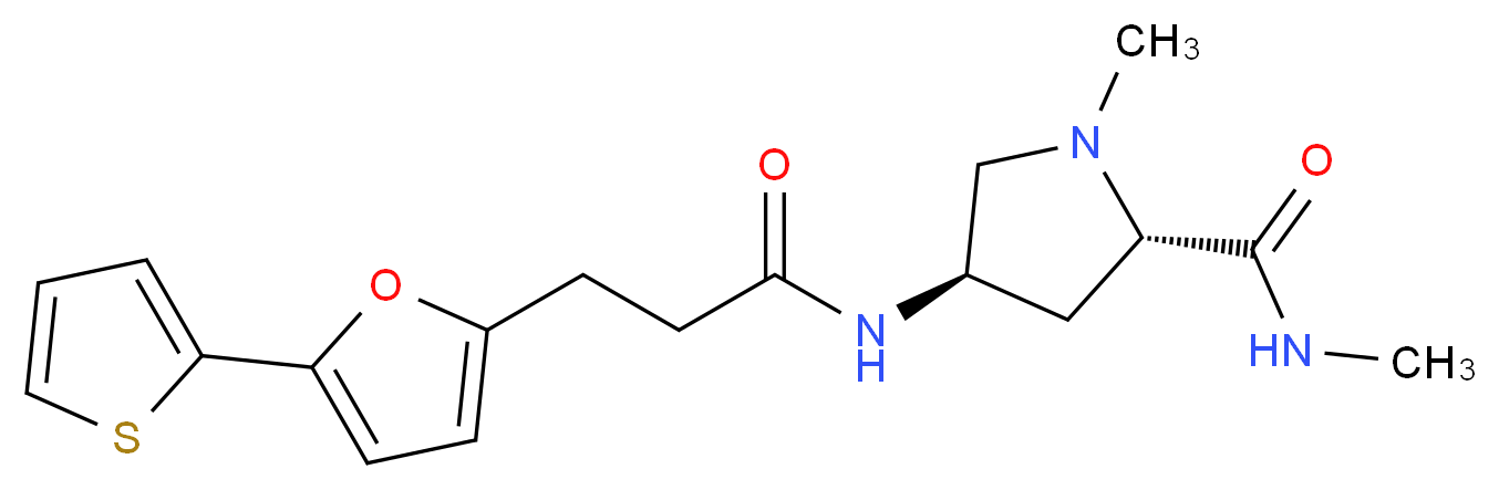 (4R)-N,1-dimethyl-4-({3-[5-(2-thienyl)-2-furyl]propanoyl}amino)-L-prolinamide_分子结构_CAS_)