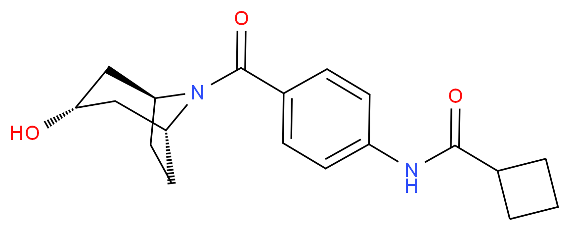 N-(4-{[(3-endo)-3-hydroxy-8-azabicyclo[3.2.1]oct-8-yl]carbonyl}phenyl)cyclobutanecarboxamide_分子结构_CAS_)