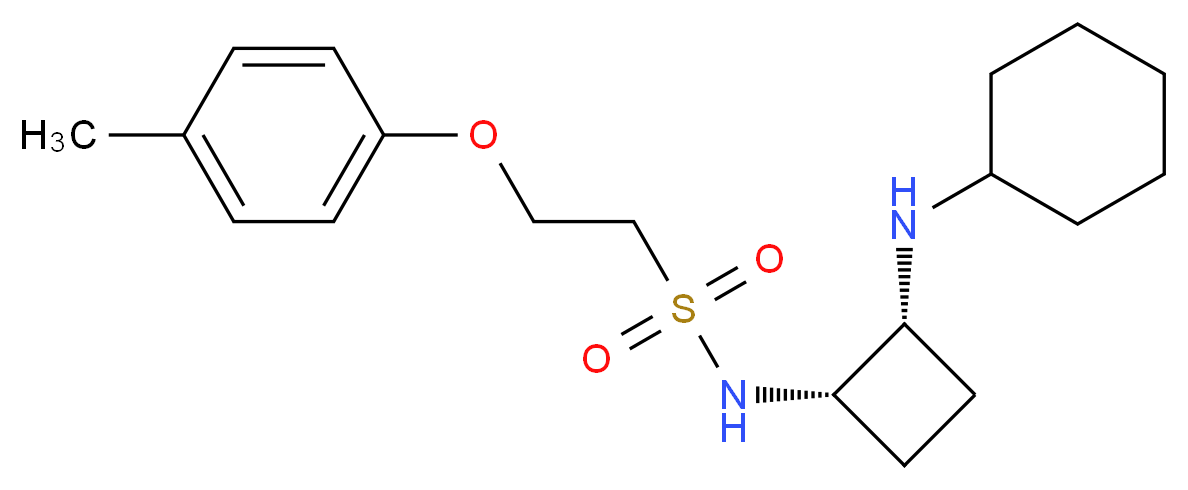 N-[(1S*,2R*)-2-(cyclohexylamino)cyclobutyl]-2-(4-methylphenoxy)ethanesulfonamide_分子结构_CAS_)