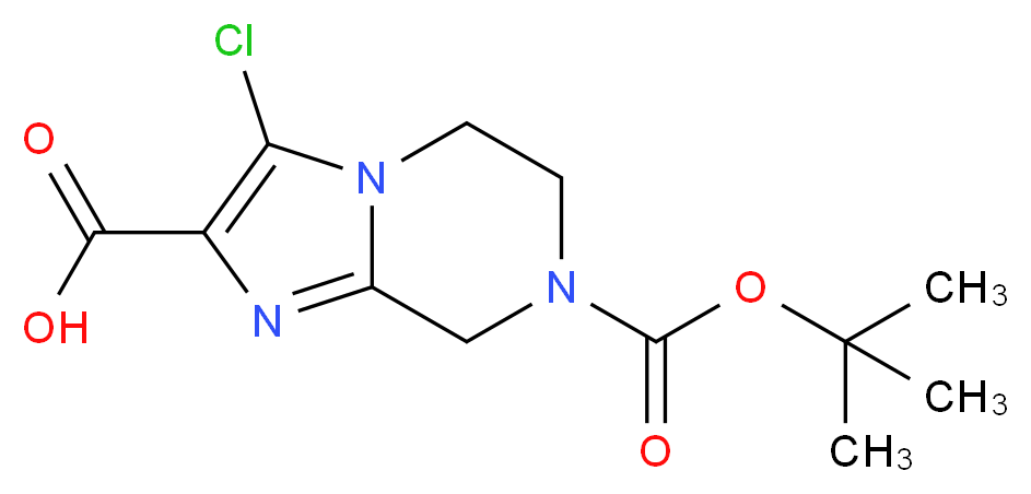 7-(tert-Butoxycarbonyl)-3-chloro-5,6,7,8-tetrahydro-imidazo[1,2-a]pyrazine-2-carboxylic acid_分子结构_CAS_903130-30-3)